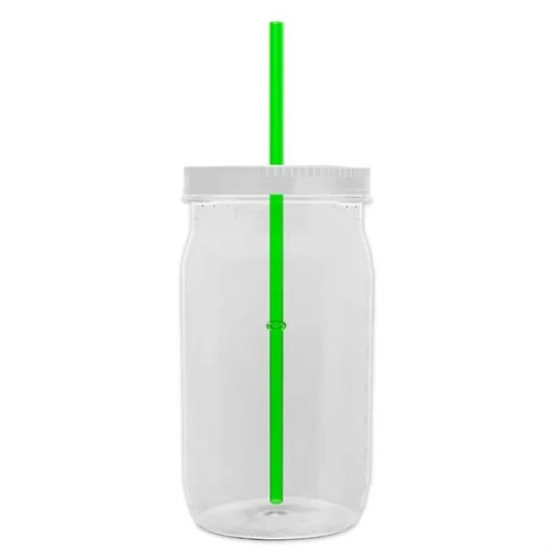 Garyline® Tritan® Mason Jar with Lid and Straw - 27 oz.