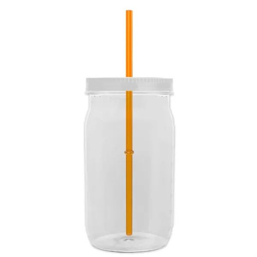 Garyline® Tritan® Mason Jar with Lid and Straw - 27 oz.