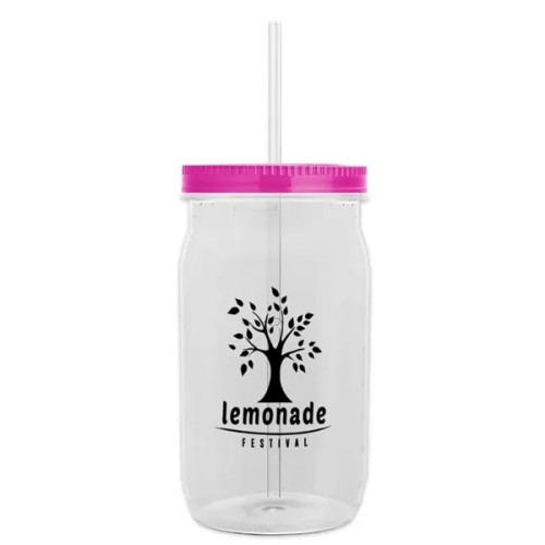Garyline® Tritan® Mason Jar with Lid and Straw - 27 oz.