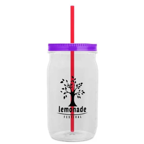 Garyline® Tritan® Mason Jar with Lid and Straw - 27 oz.