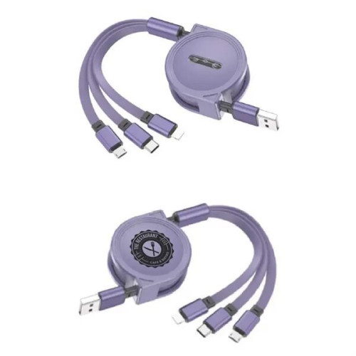 3-in-1 Retractable Cable for iPhone and Samsung