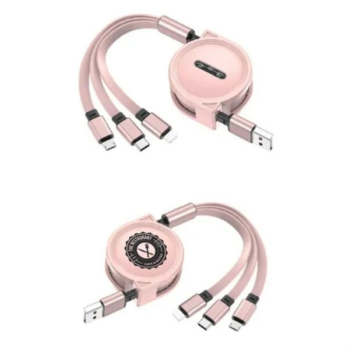 3-in-1 Retractable Cable for iPhone and Samsung