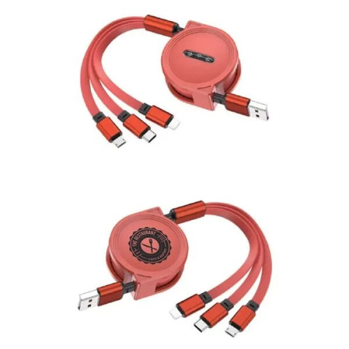 3-in-1 Retractable Cable for iPhone and Samsung