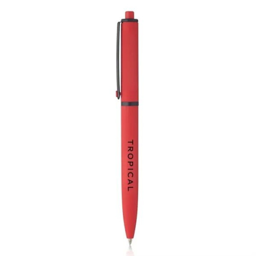 Solid Rubber Coated Plastic Ballpoint Pens