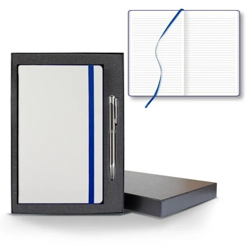 White Laser Medio Lined White Page Journal Gift Set