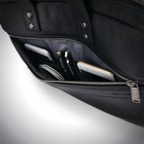Samsonite® Classic Leather Slim Laptop Brief Bag