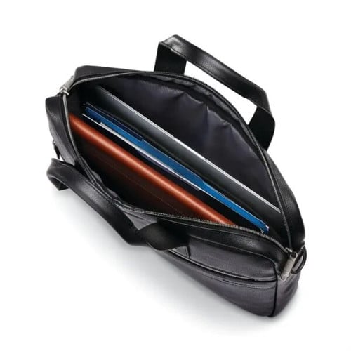 Samsonite® Classic Leather Slim Laptop Brief Bag
