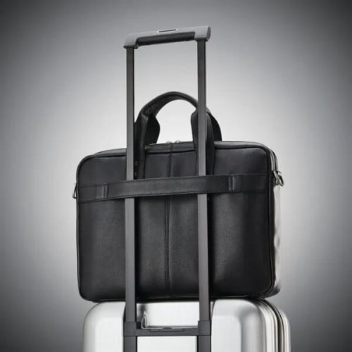 Samsonite® Classic Leather Slim Laptop Brief Bag