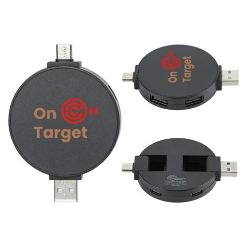 Quad 4-Port USB-C & USB-A Hub with Recycled ABS Case