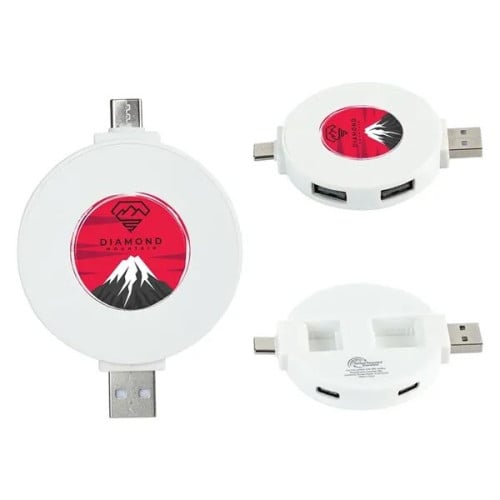 Quad 4-Port USB-C & USB-A Hub with Recycled ABS Case