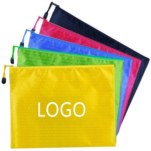 A4 Football Pattern Zipper File Bag