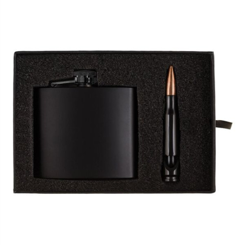 Tactical 5 oz. Flask and Bullet Bottle Opener Gift Set