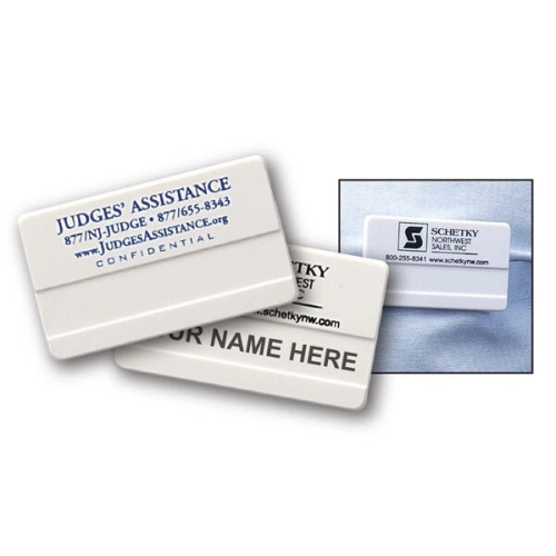 Large Plastic Name Badge with Safety Pin