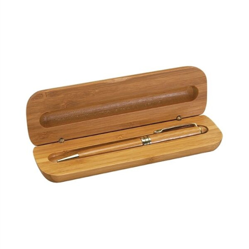 Bamboo Case With Pen Gift Set