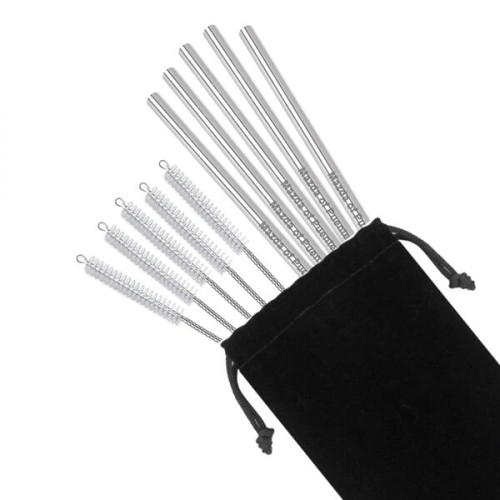 Stainless Steel Straw 5 Pack with Pipe Cleaner Brush