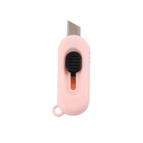 Mini Box Cutter Retractable Utility Knife with Keychain Hole