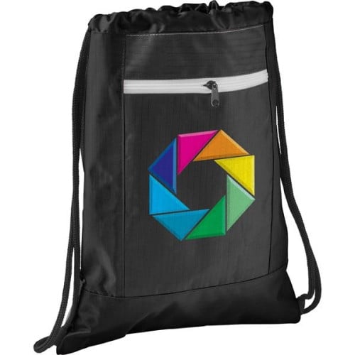 Zippered Ripstop Drawstring Bag