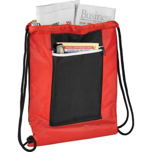 Zippered Ripstop Drawstring Bag