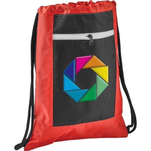 Zippered Ripstop Drawstring Bag