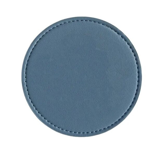 4" PU Leather Coaster Heat Resistant Custom Desk Pad