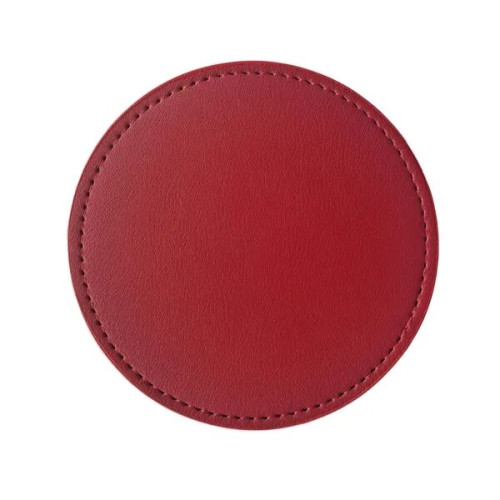 4" PU Leather Coaster Heat Resistant Custom Desk Pad
