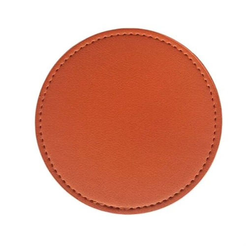 4" PU Leather Coaster Heat Resistant Custom Desk Pad