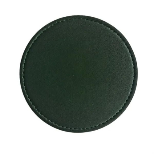 4" PU Leather Coaster Heat Resistant Custom Desk Pad