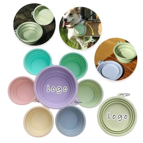 12oz Macaron Collapsible Pet Bowl TPE with Clip