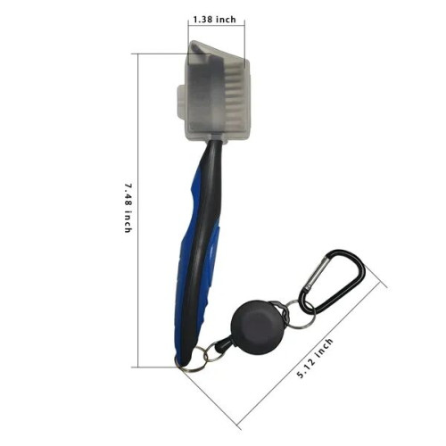 Retractable Golf Brush Dual Head Groove Cleaner