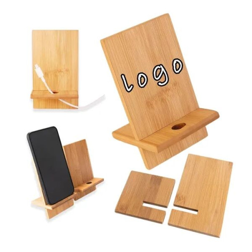 Bamboo Phone Stand Detachable Charging Holder