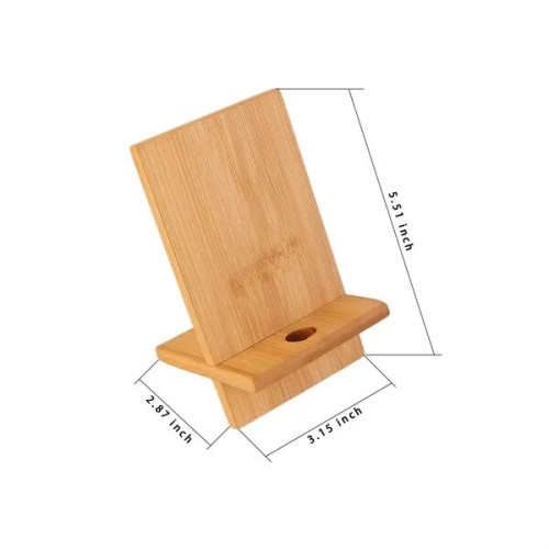 Bamboo Phone Stand Detachable Charging Holder