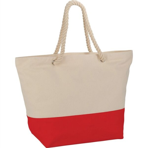 Zippered 12oz Cotton Canvas Rope Tote