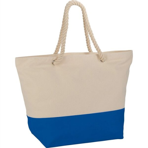 Zippered 12oz Cotton Canvas Rope Tote