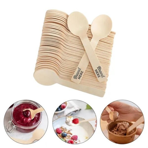 Rounded Wooden Ice Cream Spoons