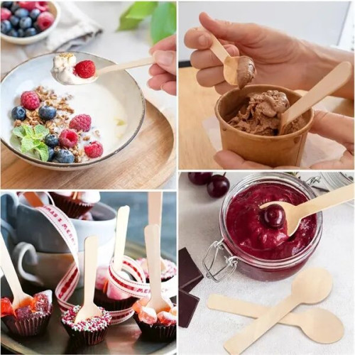 Rounded Wooden Ice Cream Spoons