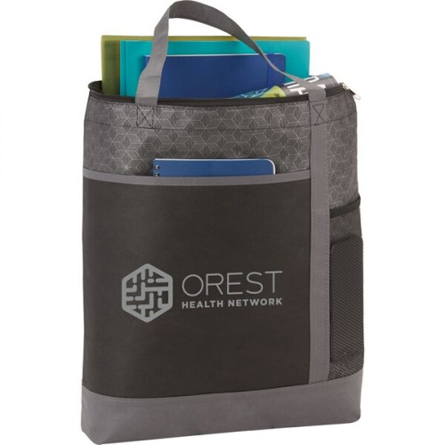 Chrome Non-Woven Zipper Convention Tote