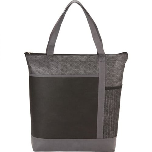 Chrome Non-Woven Zipper Convention Tote