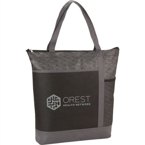 Chrome Non-Woven Zipper Convention Tote