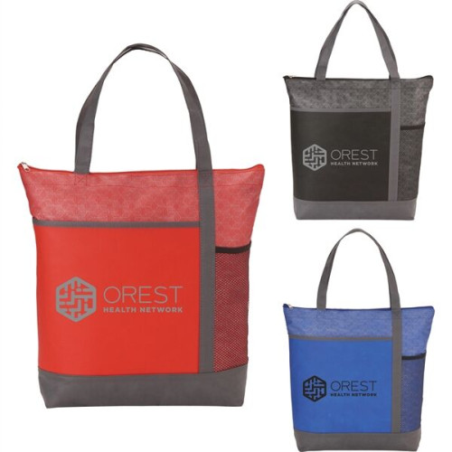 Chrome Non-Woven Zipper Convention Tote
