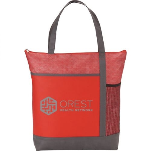 Chrome Non-Woven Zipper Convention Tote