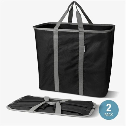 CleverMade® 2-PACK Structured Collapsible Laundry Caddy Bag
