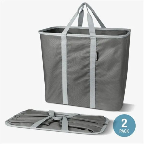 CleverMade® 2-PACK Structured Collapsible Laundry Caddy Bag