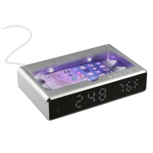 UV Sanitizer Desk Clock with Wireless Charging