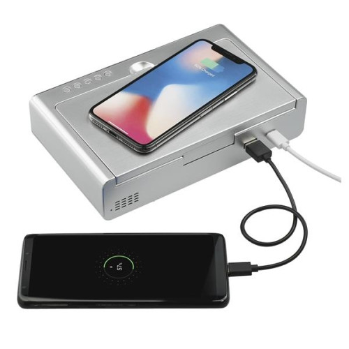 UV Sanitizer Desk Clock with Wireless Charging