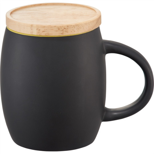 Hearth Ceramic Mug with Wood Lid/Coaster 15oz