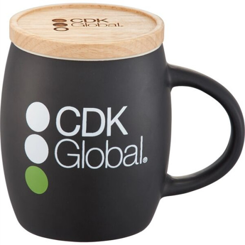 Hearth Ceramic Mug with Wood Lid/Coaster 15oz