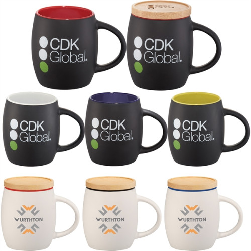 Hearth Ceramic Mug with Wood Lid/Coaster 15oz