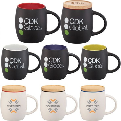 Hearth Ceramic Mug with Wood Lid/Coaster 15oz