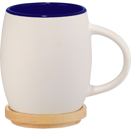 Hearth Ceramic Mug with Wood Lid/Coaster 15oz