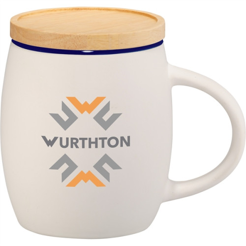 Hearth Ceramic Mug with Wood Lid/Coaster 15oz